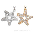 34*30mm silver and gold plated full diamond Star shape pendant